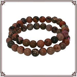 Two Bracelets for One Price, Rhodonite Stone Stretch Bracelet